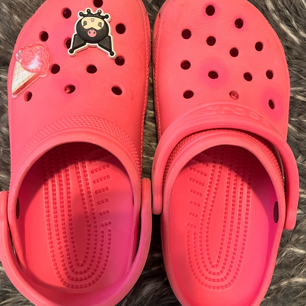 CROCS Kids Pink Water Shoes with Cute Charms
